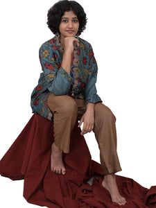 Sleeved Dupion Silk Jacket