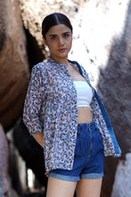 Load image into Gallery viewer, Natural Dyed Hand Block Printed &#39;TRANQUIL&#39; Gathered Jacket