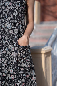 Natural Dyed Hand Painted Batik 'SANE' Strappy Dress