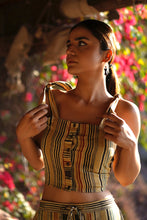 Load image into Gallery viewer, Natural Dye Hand Block Printed &#39;DAINTY&#39; Multi Color Crop Top