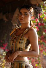 Load image into Gallery viewer, Natural Dye Hand Block Printed &#39;DAINTY&#39; Multi Color Crop Top