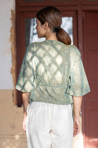 Handwoven 'HARMONY' Ikat Cotton Wrap Top