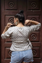 Load image into Gallery viewer, Handwoven &#39;ASHWEM&#39; Safe Dye Ikat Cotton Wrap Top