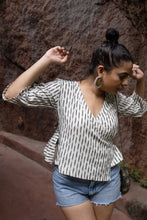 Load image into Gallery viewer, Handwoven &#39;ASHWEM&#39; Safe Dye Ikat Cotton Wrap Top