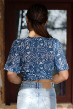 Load image into Gallery viewer, Natural Dyed Hand Block Printed &#39;SERENE&#39; Wrap Crop Top