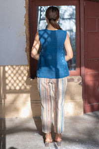 Natural Dyed Indigo 'CALM' Sleeveless Cotton Top