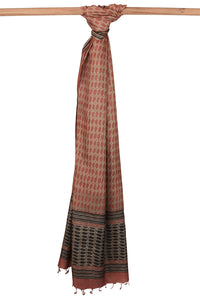 Natural Dye Block Print Silk Dupatta