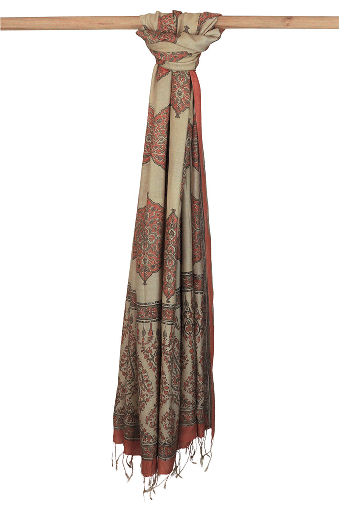 Natural Dye Block Print Silk Dupatta