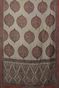 Natural Dye Block Print Silk Dupatta