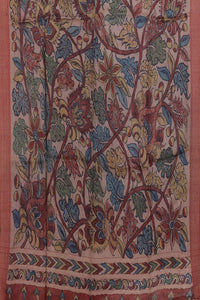 Natural Dye Hand-Painted Kalamkari Silk Dupatta