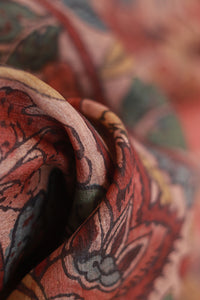 Natural Dye Hand-Painted Kalamkari Silk Dupatta