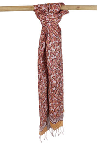 Natural Dye Block Print Linen Stole