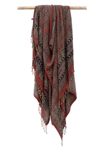 Natural Dyed Hand Block Print Noil Silk Dupatta