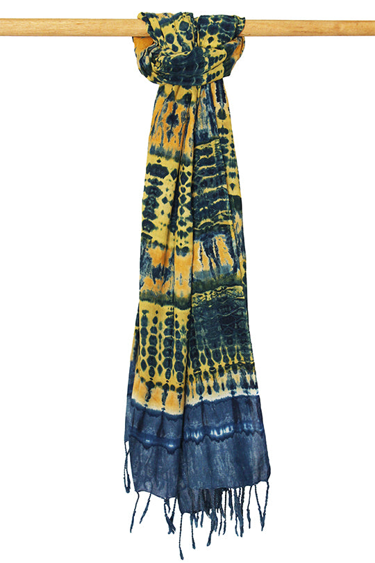 DHWANI | Natural Dye Shibori Cotton Stole
