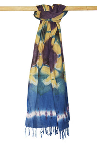 Natural Dye Shibori Cotton Stole