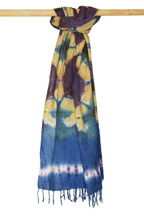 Natural Dye Shibori Cotton Stole