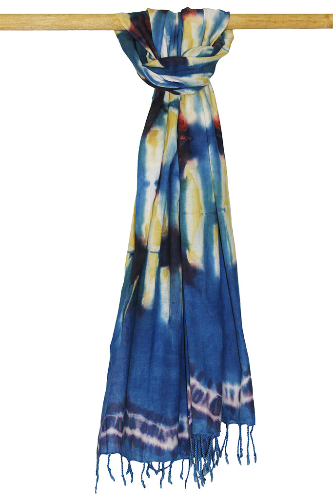 BAMBOO | Natural Dye Shibori Cotton Stole