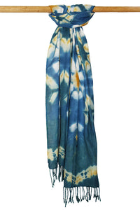 Natural Dye Shibori Cotton Stole