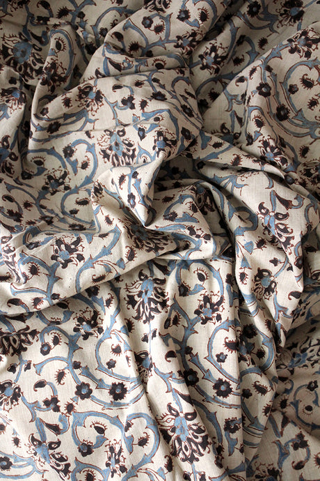 Natural Dye Block Print Cotton Fabric