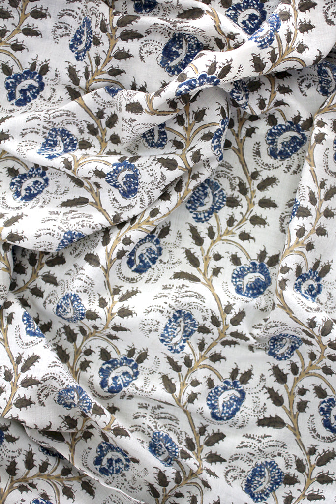 Natural Dye Block Print Cotton Fabric