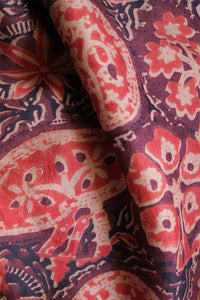 Natural Dye Block Print Silk Fabric