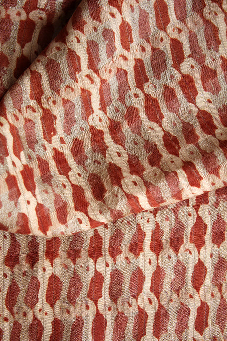 Natural Dye Block Print Silk Fabric