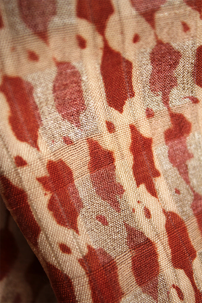Natural Dye Block Print Silk Fabric