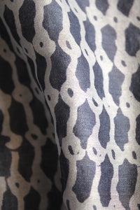 Natural Dye Block Print Cotton x Silk Fabric