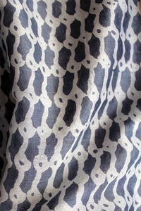 Natural Dye Block Print Cotton x Silk Fabric