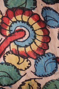 Natural Dye Hand-Painted Kalamkari Silk Fabric