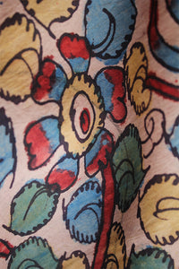 Natural Dye Hand-Painted Kalamkari Silk Fabric