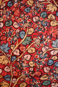 Natural Dye Hand-Painted Kalamkari Silk Fabric