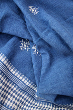 Load image into Gallery viewer, Natural Indigo Tribal Weave Cotton Dupatta
