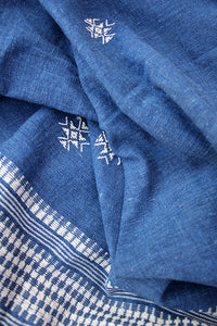 Natural Indigo Tribal Weave Cotton Dupatta