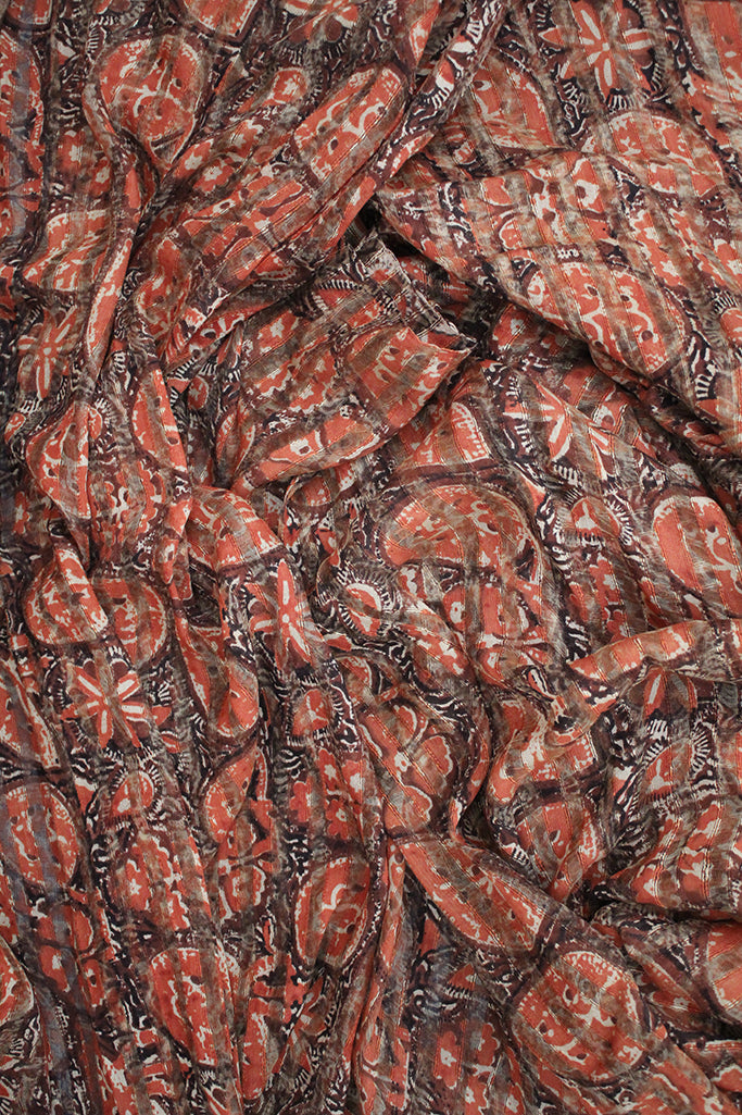 Natural Dye Block Print Silk Fabric