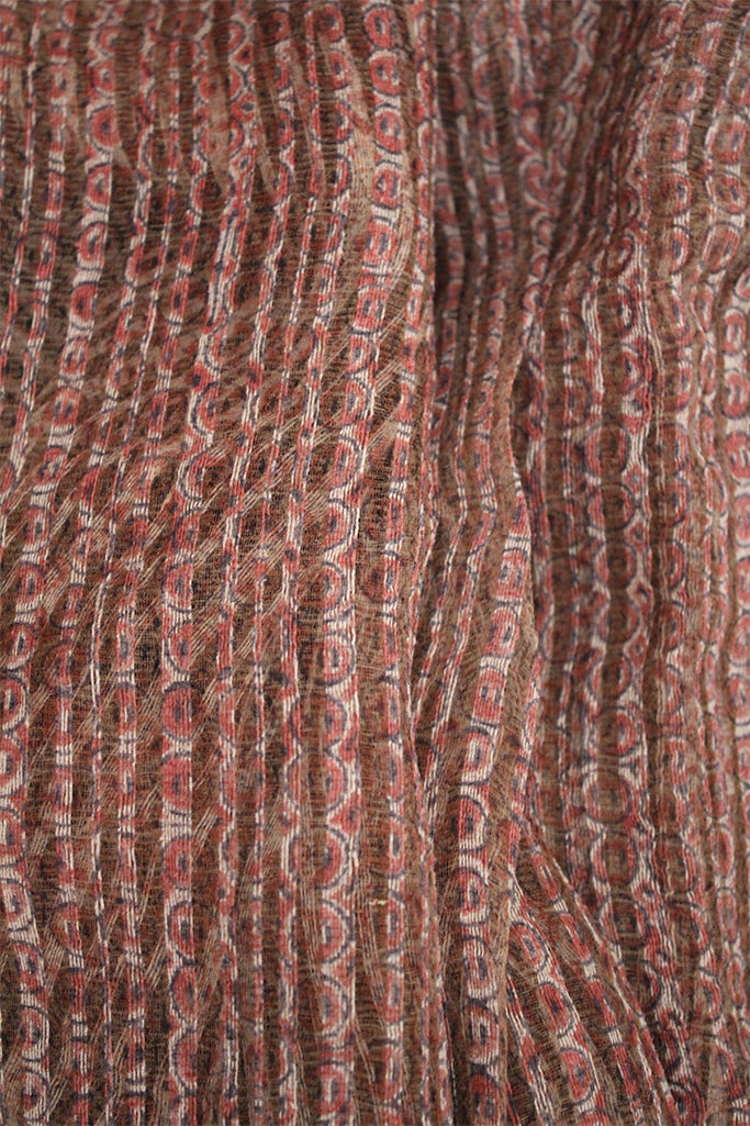 Natural Dye Block Print Silk Fabric