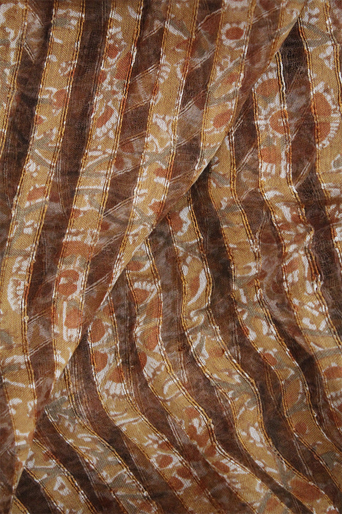 Natural Dye Block Print Silk Fabric