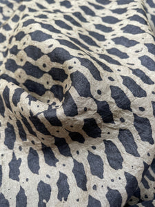 Natural Dye Block Print Tussar Silk Fabric