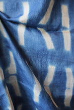 Load image into Gallery viewer, Natural Dye Indigo Shibori Desi Tussar Fabric