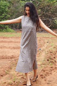 Safe Dye Ikat 'EBRO' Sleeveless Long Dress