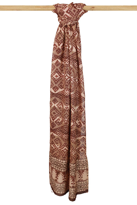 Signature Weave Natural Dye Block print Silk Dupatta