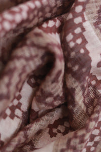 Signature Weave Natural Dye Block print Silk Dupatta