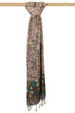 Load image into Gallery viewer, Natural Dye Hand-Painted Kalamkari Silk Stole
