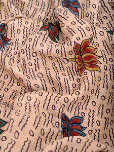 Natural Dye Hand-Painted Kalamkari Silk Sari