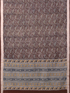 Natural Dye Block Print Cotton Sari