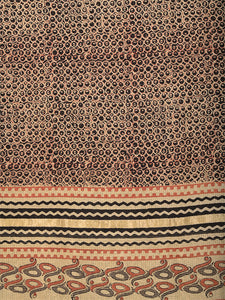 Natural Dye Block Print Cotton Sari