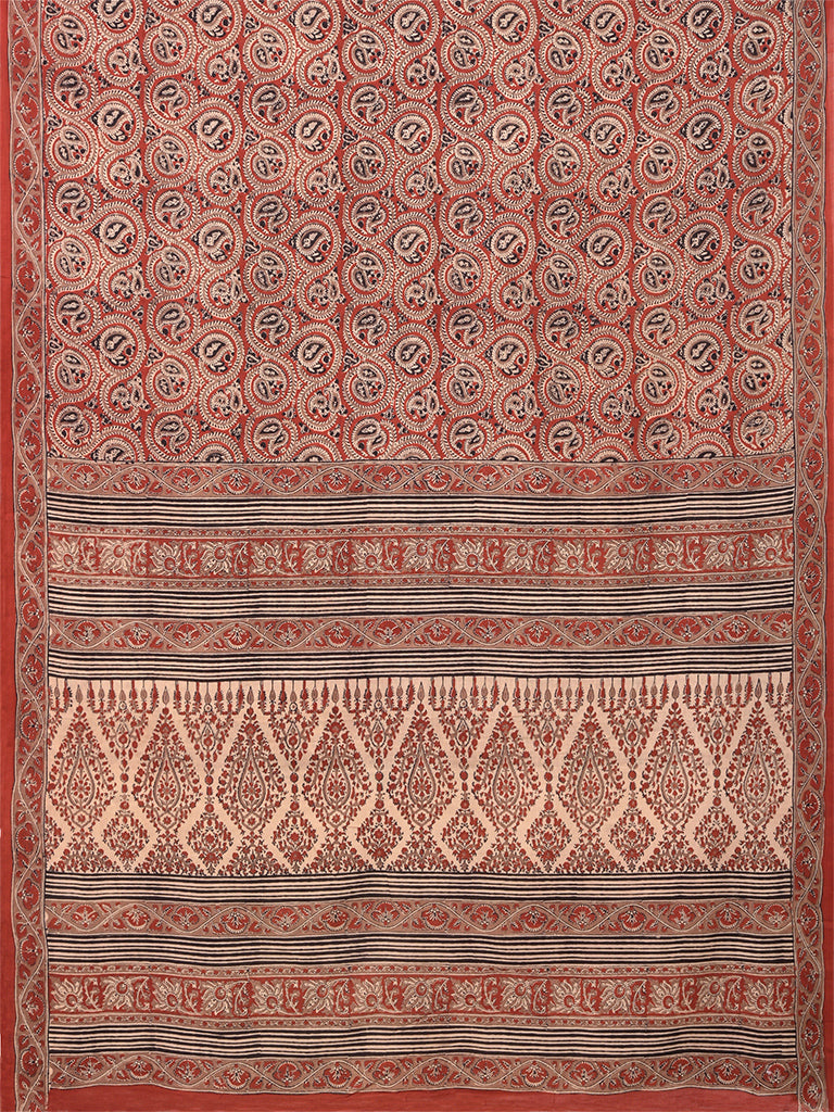 Natural Dye Block Print Cotton Sari