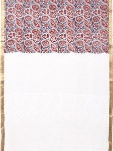 Azo Free Dye Block Print Cotton Sari