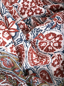 Azo Free Dye Block Print Cotton Sari