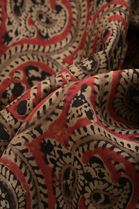Natural Dye Block Print Silk Fabric